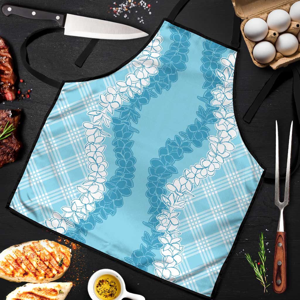 Hawaii Aloha Plumeria Lei Turquoise Palaka Apron - Polynesian Pride