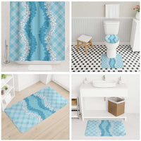 Hawaii Aloha Plumeria Lei Turquoise Palaka Bathroom Set - Polynesian Pride