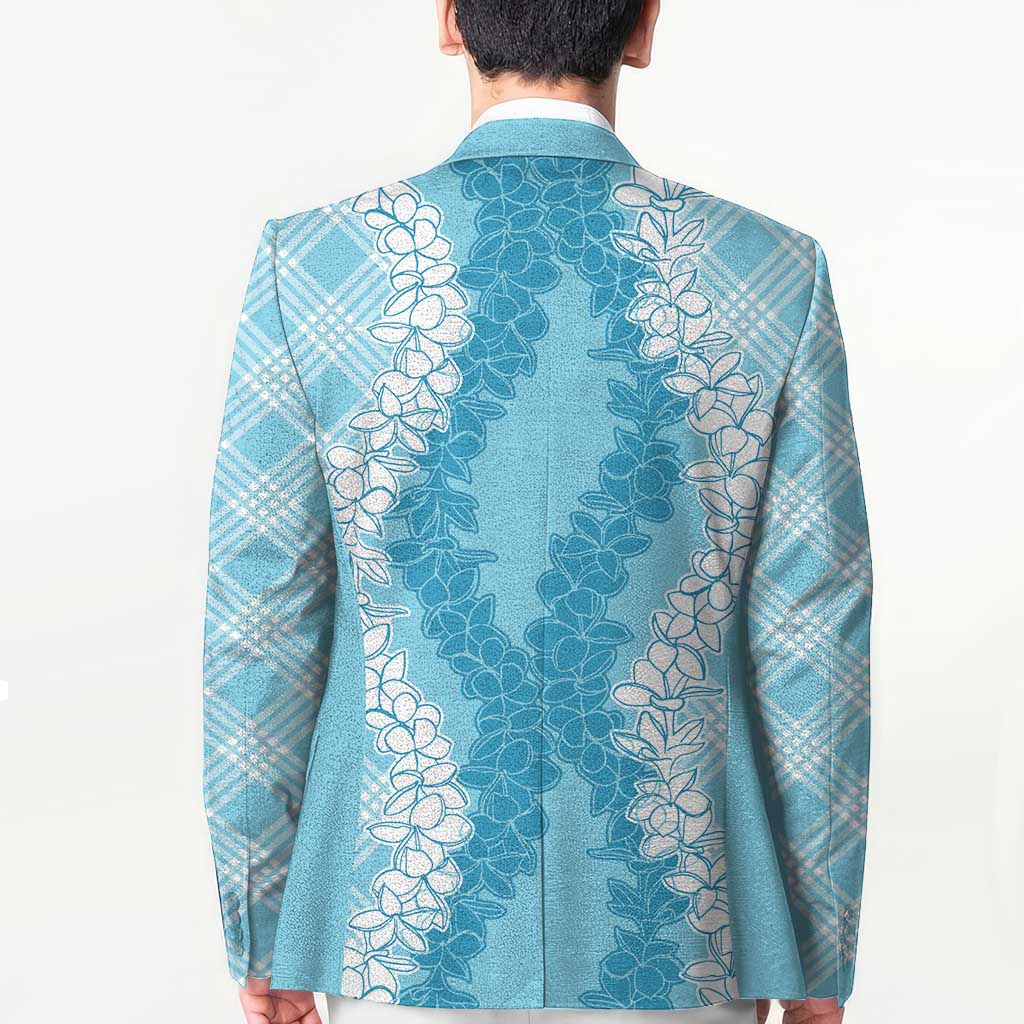 Hawaii Aloha Plumeria Lei Turquoise Palaka Blazer - Polynesian Pride