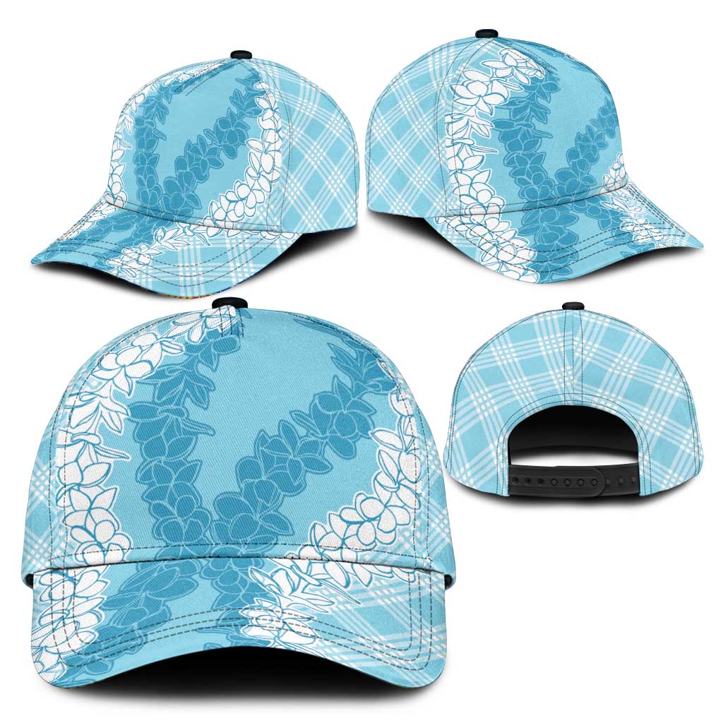 Hawaii Aloha Plumeria Lei Turquoise Palaka Classic Cap - Polynesian Pride