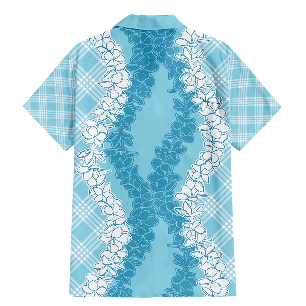 Hawaii Aloha Plumeria Lei Turquoise Palaka Family Matching Mermaid Dress and Hawaiian Shirt LT7 - Polynesian Pride