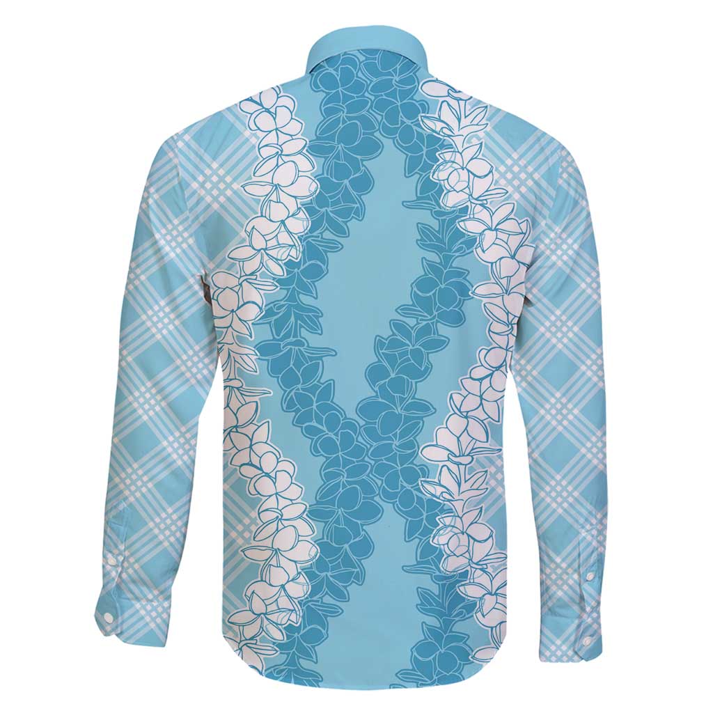 Hawaii Aloha Plumeria Lei Turquoise Palaka Family Matching Off Shoulder Short Dress and Hawaiian Shirt LT7 - Polynesian Pride