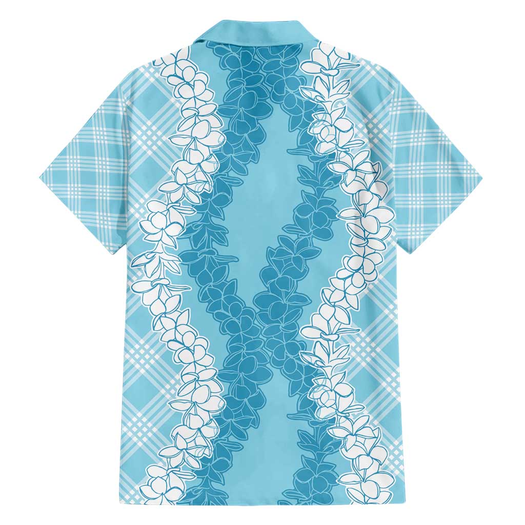 Hawaii Aloha Plumeria Lei Turquoise Palaka Family Matching Short Sleeve Bodycon Dress and Hawaiian Shirt LT7 - Polynesian Pride
