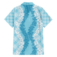 Hawaii Aloha Plumeria Lei Turquoise Palaka Family Matching Short Sleeve Bodycon Dress and Hawaiian Shirt LT7 - Polynesian Pride