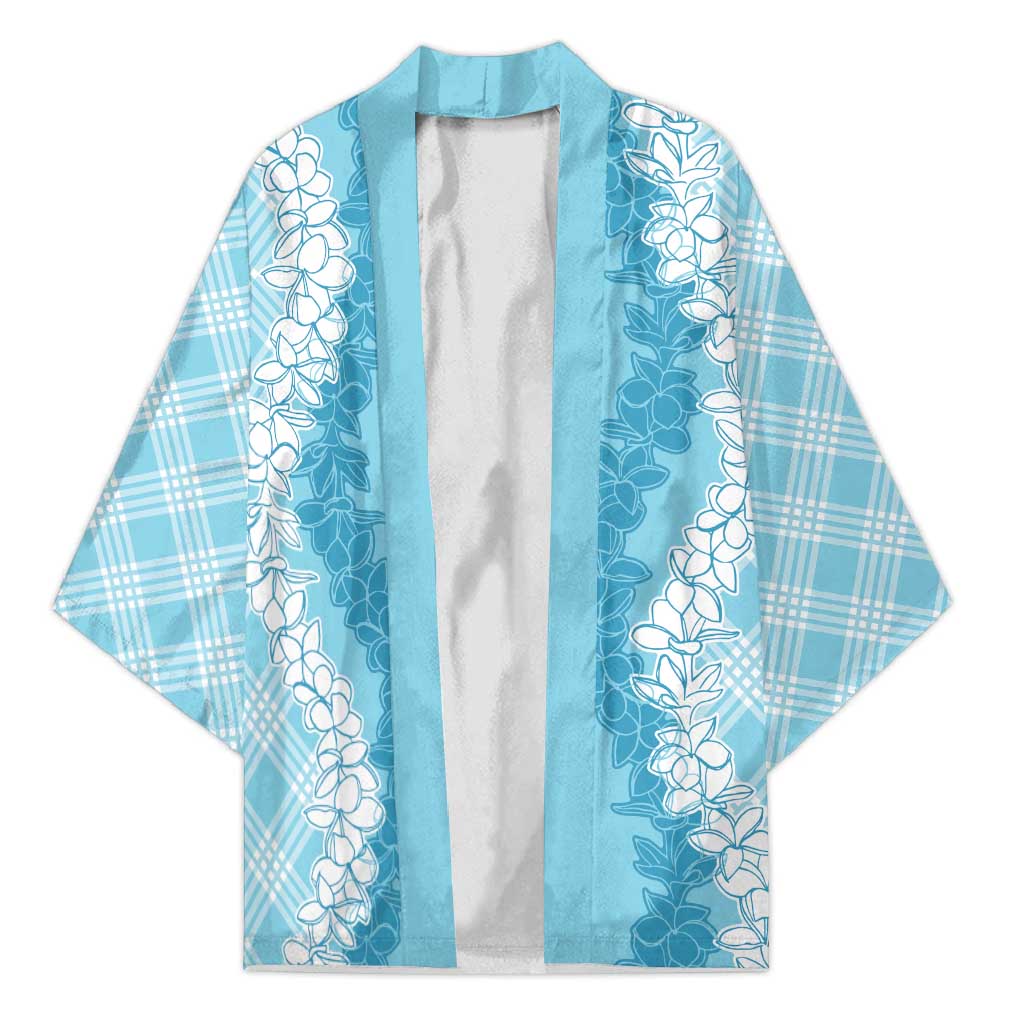 Hawaii Aloha Plumeria Lei Turquoise Palaka Kimono LT7 Unisex Turquoise - Polynesian Pride