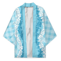 Hawaii Aloha Plumeria Lei Turquoise Palaka Kimono LT7 Unisex Turquoise - Polynesian Pride