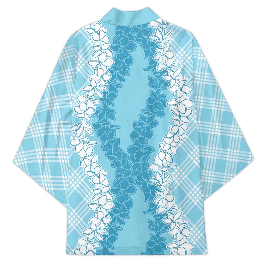 Hawaii Aloha Plumeria Lei Turquoise Palaka Kimono LT7 - Polynesian Pride