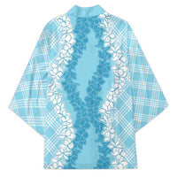Hawaii Aloha Plumeria Lei Turquoise Palaka Kimono LT7 - Polynesian Pride