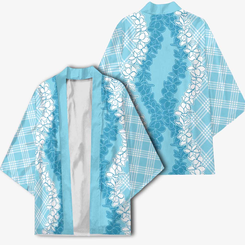 Hawaii Aloha Plumeria Lei Turquoise Palaka Kimono LT7 - Polynesian Pride