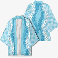 Hawaii Aloha Plumeria Lei Turquoise Palaka Kimono LT7 - Polynesian Pride