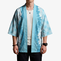 Hawaii Aloha Plumeria Lei Turquoise Palaka Kimono LT7 - Polynesian Pride