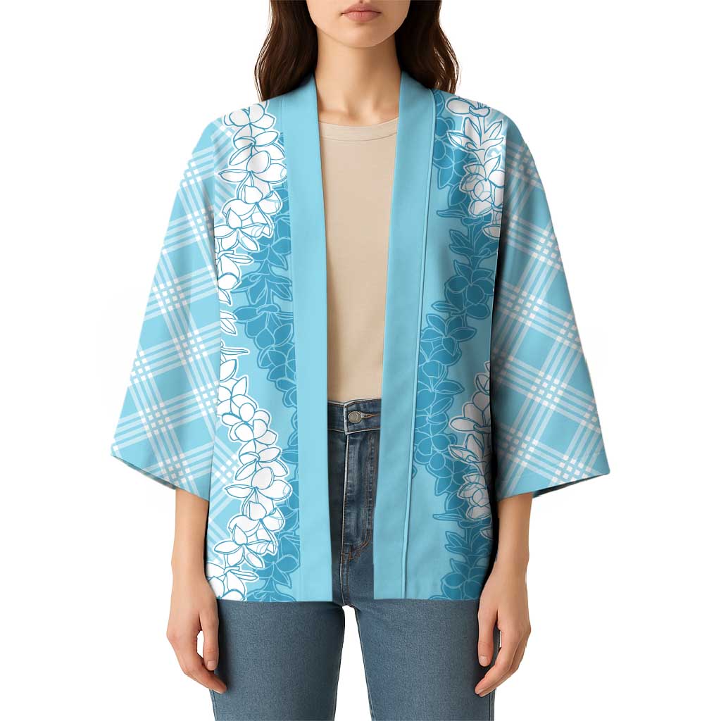 Hawaii Aloha Plumeria Lei Turquoise Palaka Kimono LT7 - Polynesian Pride