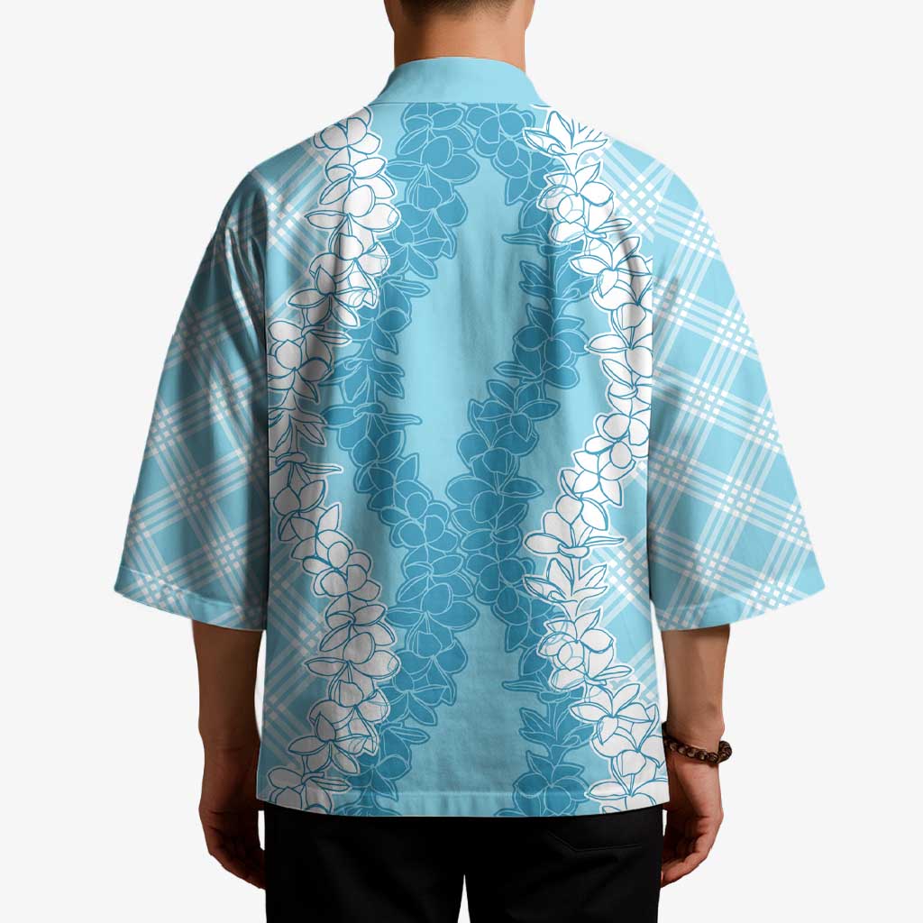 Hawaii Aloha Plumeria Lei Turquoise Palaka Kimono LT7 - Polynesian Pride