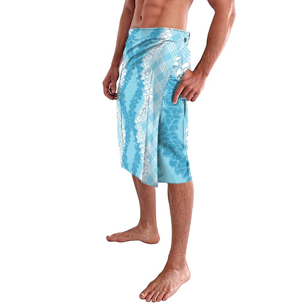 Hawaii Aloha Plumeria Lei Turquoise Palaka Lavalava - Polynesian Pride