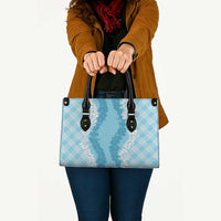 Hawaii Aloha Plumeria Lei Turquoise Palaka Leather Bag - Polynesian Pride