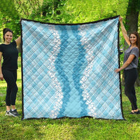 Hawaii Aloha Plumeria Lei Turquoise Palaka Quilt LT7 - Polynesian Pride