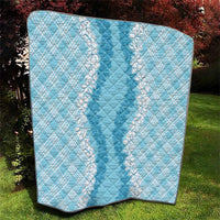 Hawaii Aloha Plumeria Lei Turquoise Palaka Quilt LT7 - Polynesian Pride