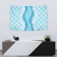 Hawaii Aloha Plumeria Lei Turquoise Palaka Tapestry - Polynesian Pride