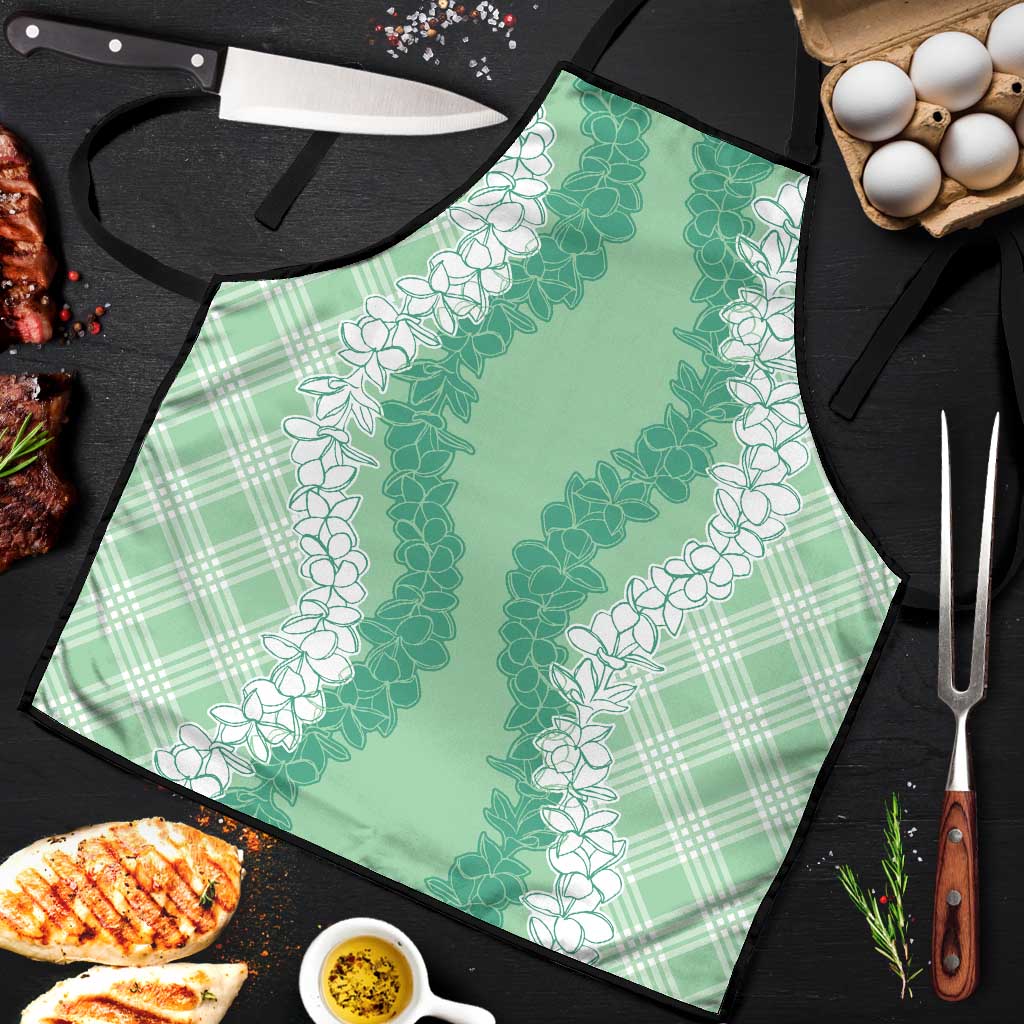 Hawaii Aloha Plumeria Lei Mint Palaka Apron - Polynesian Pride