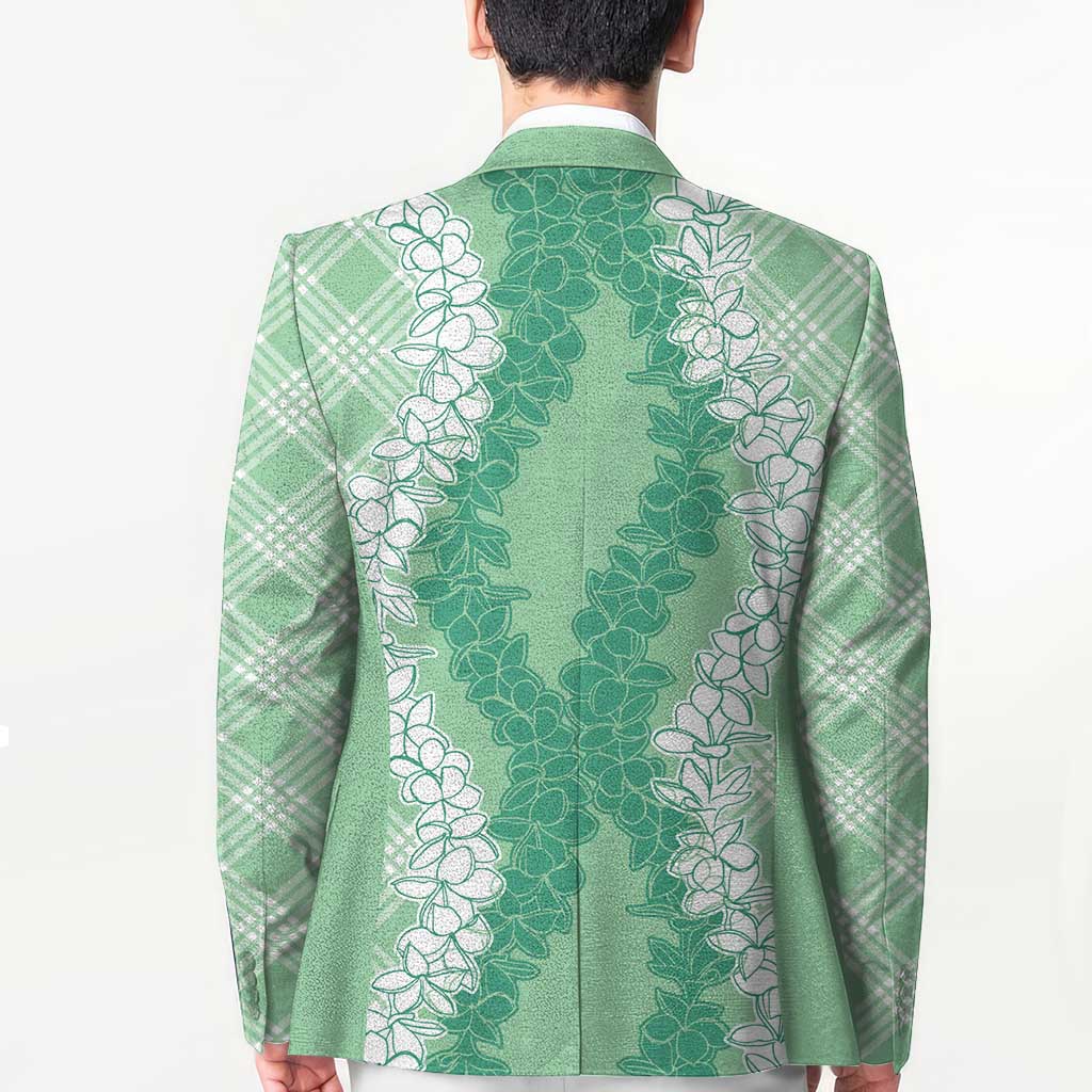 Hawaii Aloha Plumeria Lei Mint Palaka Blazer - Polynesian Pride