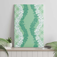 Hawaii Aloha Plumeria Lei Mint Palaka Canvas Wall Art - Polynesian Pride