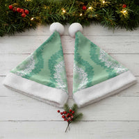 Hawaii Aloha Plumeria Lei Mint Palaka Christmas Santa Hat - Polynesian Pride