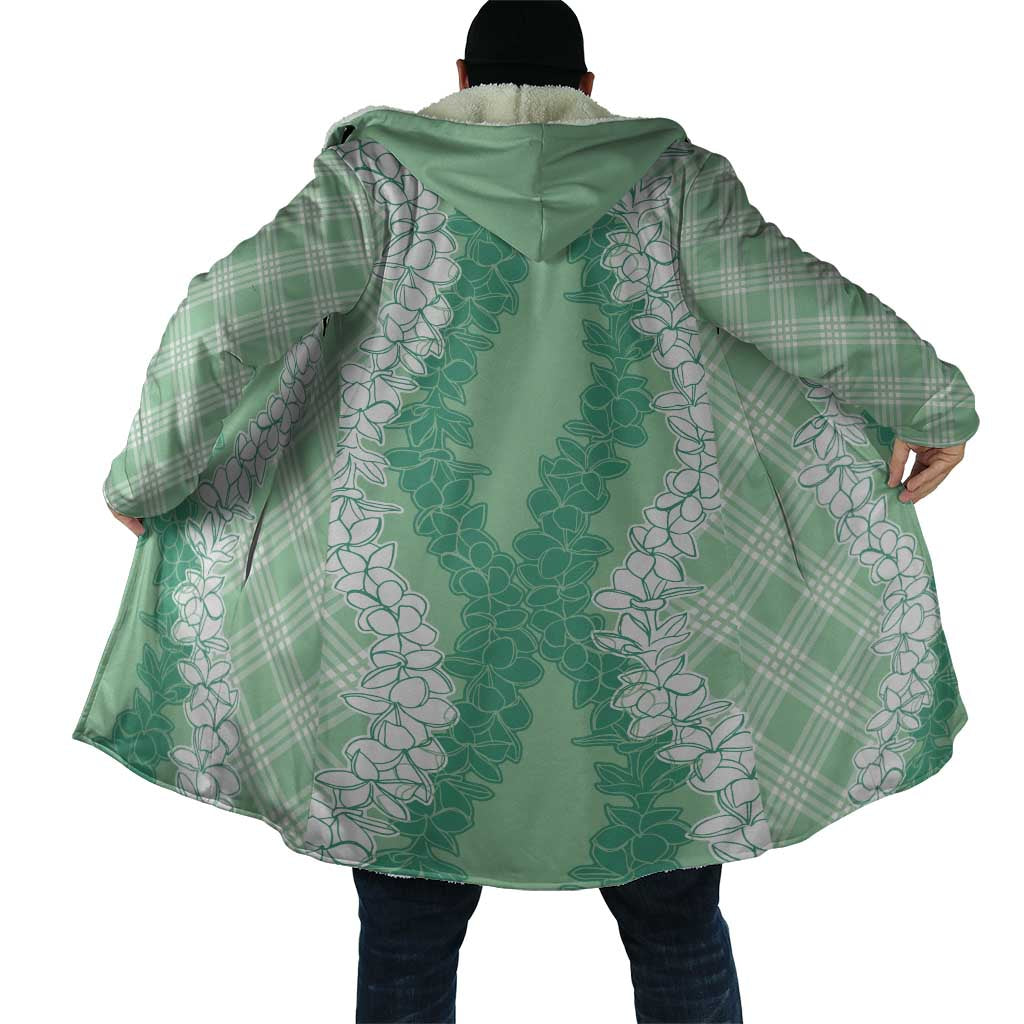 Hawaii Aloha Plumeria Lei Mint Palaka Cloak - Polynesian Pride