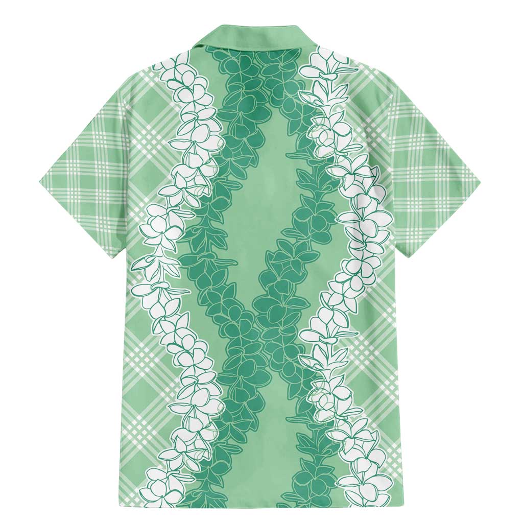 Hawaii Aloha Plumeria Lei Mint Palaka Family Matching Mermaid Dress and Hawaiian Shirt LT7 - Polynesian Pride