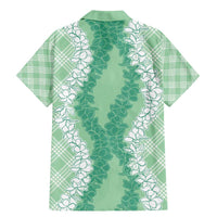 Hawaii Aloha Plumeria Lei Mint Palaka Family Matching Mermaid Dress and Hawaiian Shirt LT7 - Polynesian Pride