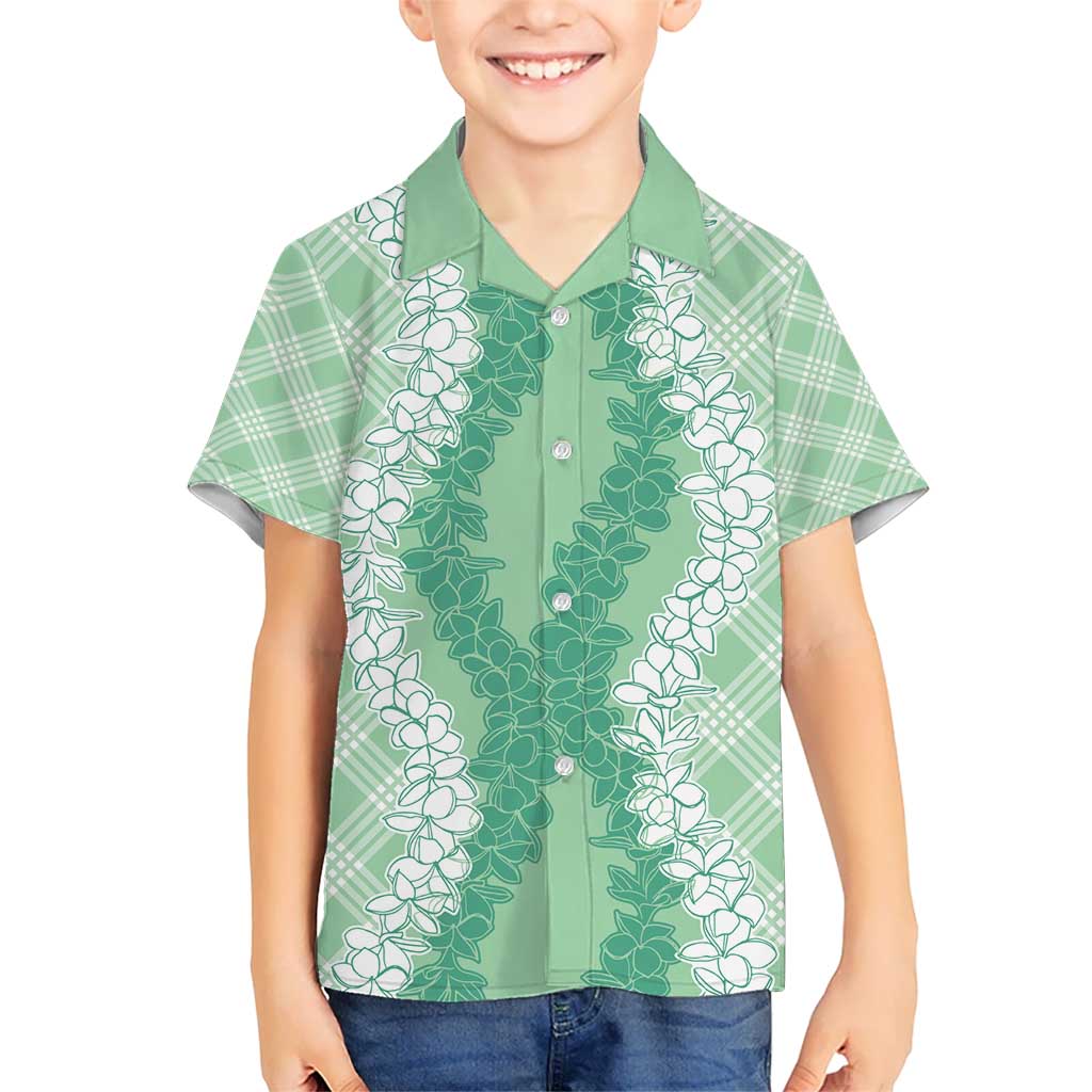 Hawaii Aloha Plumeria Lei Mint Palaka Hawaiian Shirt - Polynesian Pride