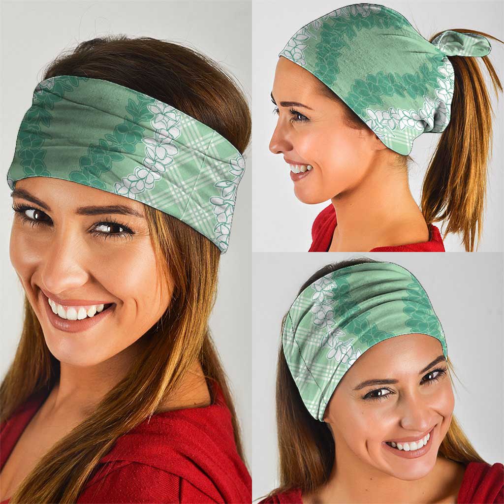 Hawaii Aloha Plumeria Lei Mint Palaka Neck Gaiter - Polynesian Pride