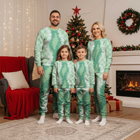 Hawaii Aloha Plumeria Lei Mint Palaka Christmas Pajama Set - Polynesian Pride