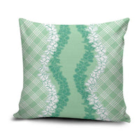 Hawaii Aloha Plumeria Lei Mint Palaka Pillow Cover LT7 Mint - Polynesian Pride