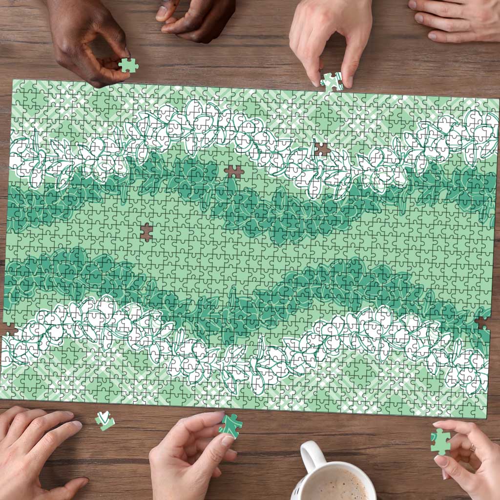 Hawaii Aloha Plumeria Lei Mint Palaka Puzzle - Polynesian Pride