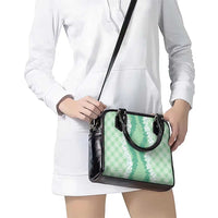 Hawaii Aloha Plumeria Lei Mint Palaka Shoulder Handbag - Polynesian Pride