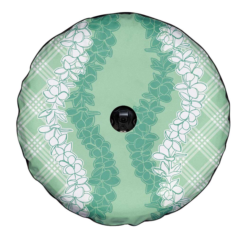 Hawaii Aloha Plumeria Lei Mint Palaka Spare Tire Cover - Polynesian Pride