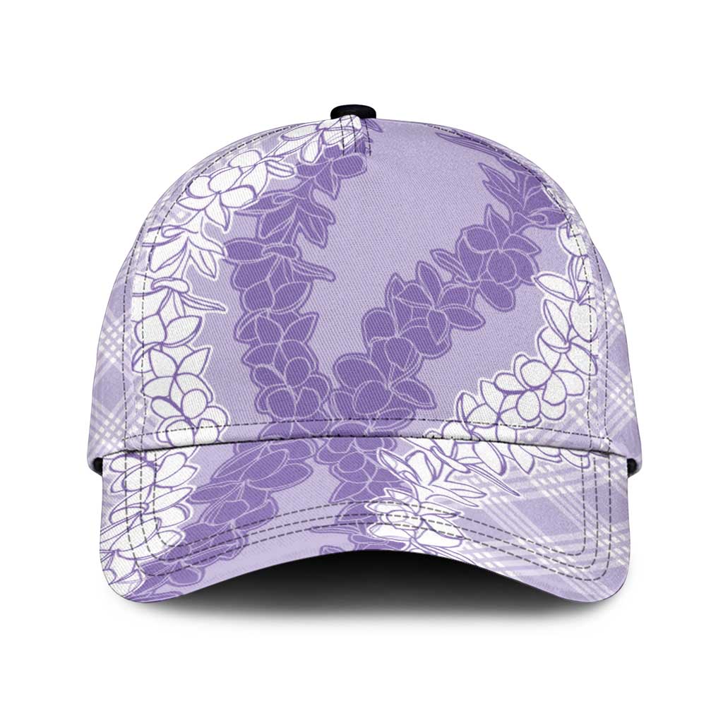 Hawaii Aloha Plumeria Lei Lavender Palaka Classic Cap - Polynesian Pride