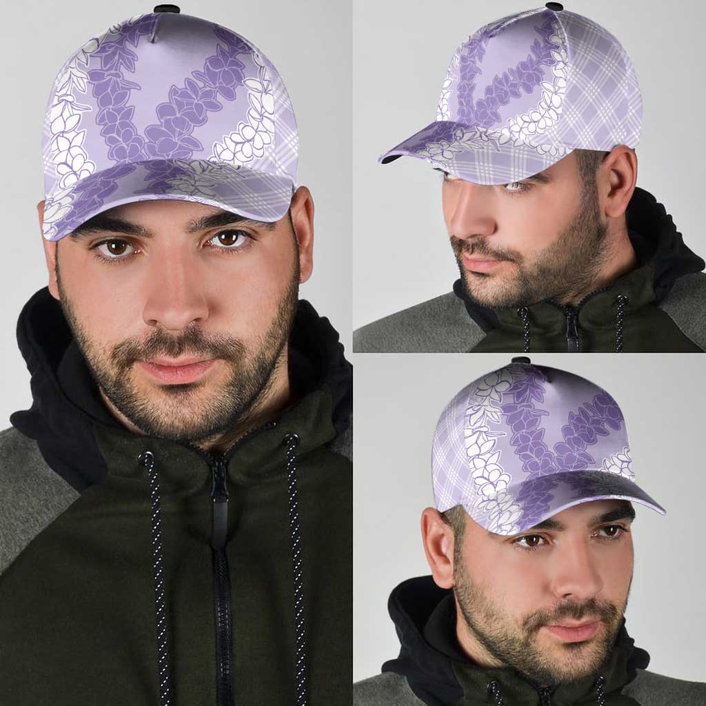 Hawaii Aloha Plumeria Lei Lavender Palaka Classic Cap - Polynesian Pride