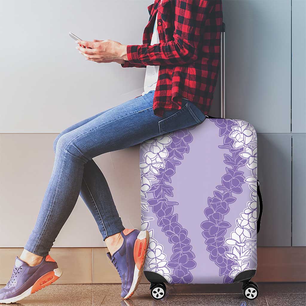 Hawaii Aloha Plumeria Lei Lavender Palaka Luggage Cover - Polynesian Pride