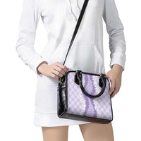 Hawaii Aloha Plumeria Lei Lavender Palaka Shoulder Handbag - Polynesian Pride
