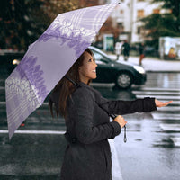 Hawaii Aloha Plumeria Lei Lavender Palaka Umbrella - Polynesian Pride