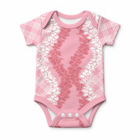 Hawaii Aloha Plumeria Lei Pink Palaka Baby Onesie