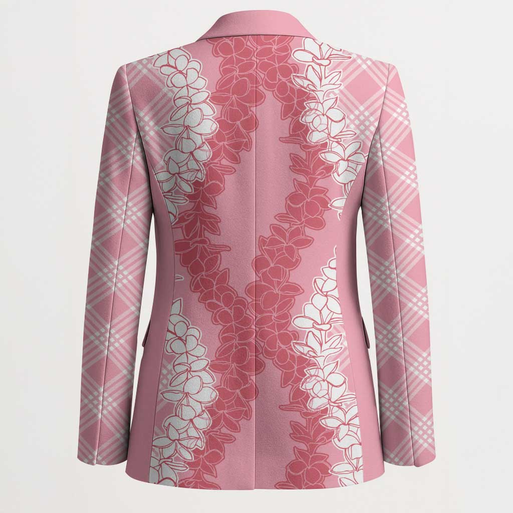 Hawaii Aloha Plumeria Lei Pink Palaka Blazer - Polynesian Pride