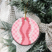 Hawaii Aloha Plumeria Lei Pink Palaka Ceramic Ornament LT7 - Polynesian Pride
