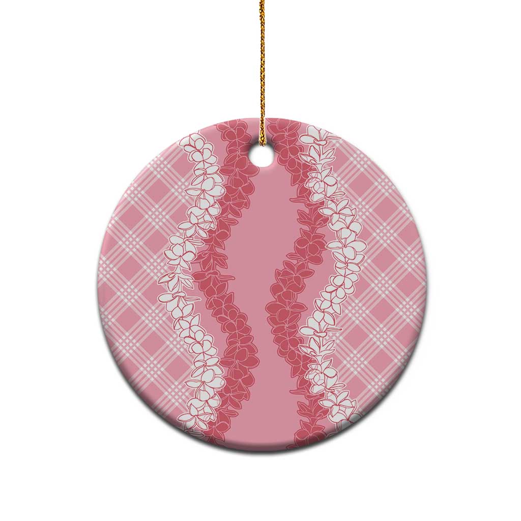 Hawaii Aloha Plumeria Lei Pink Palaka Ceramic Ornament LT7 - Polynesian Pride