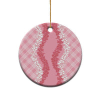 Hawaii Aloha Plumeria Lei Pink Palaka Ceramic Ornament LT7 - Polynesian Pride