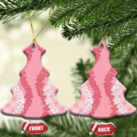 Hawaii Aloha Plumeria Lei Pink Palaka Ceramic Ornament LT7 Christmas Tree Pink - Polynesian Pride