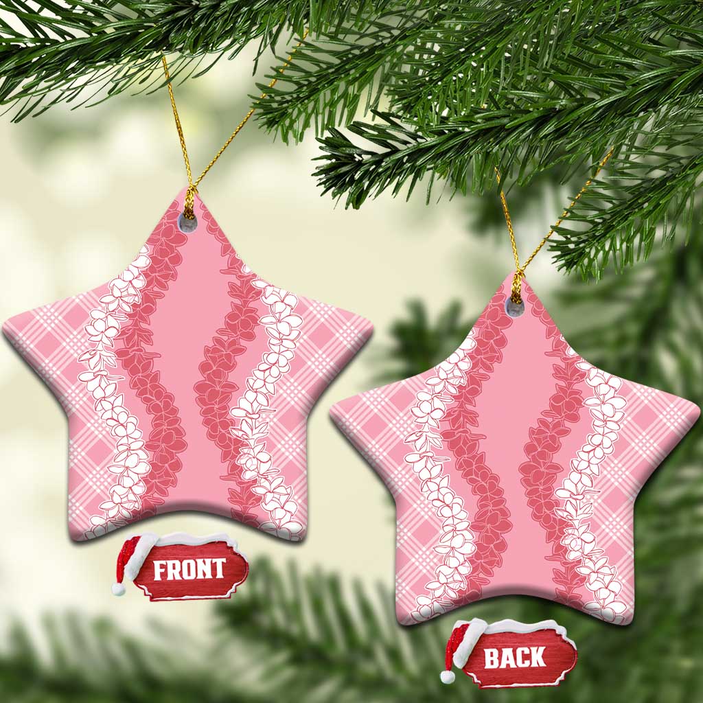 Hawaii Aloha Plumeria Lei Pink Palaka Ceramic Ornament LT7 Star Pink - Polynesian Pride