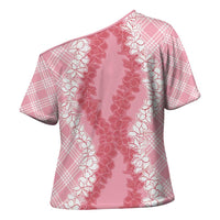 Hawaii Aloha Plumeria Lei Pink Palaka Cross Shoulder Shirt LT7 - Polynesian Pride