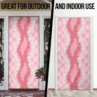 Hawaii Aloha Plumeria Lei Pink Palaka Door Cover - Polynesian Pride
